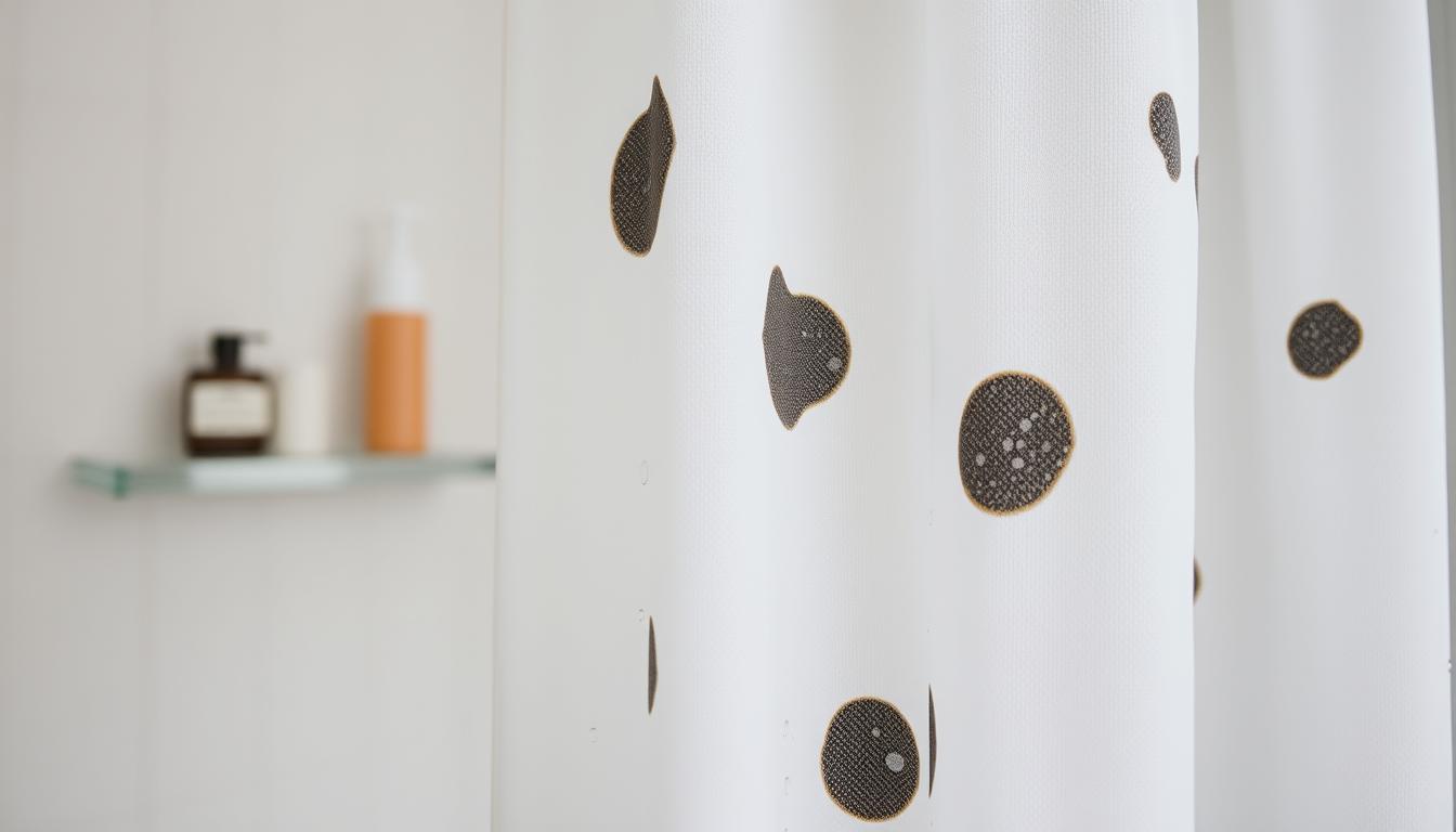 black spots on shower curtain