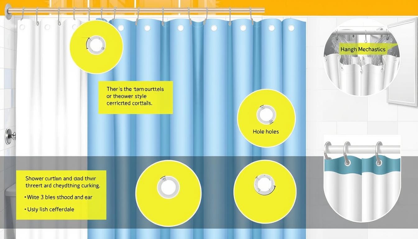 shower curtain hole guide