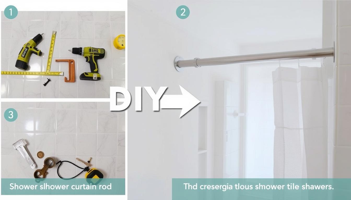 DIY shower curtain rod installation