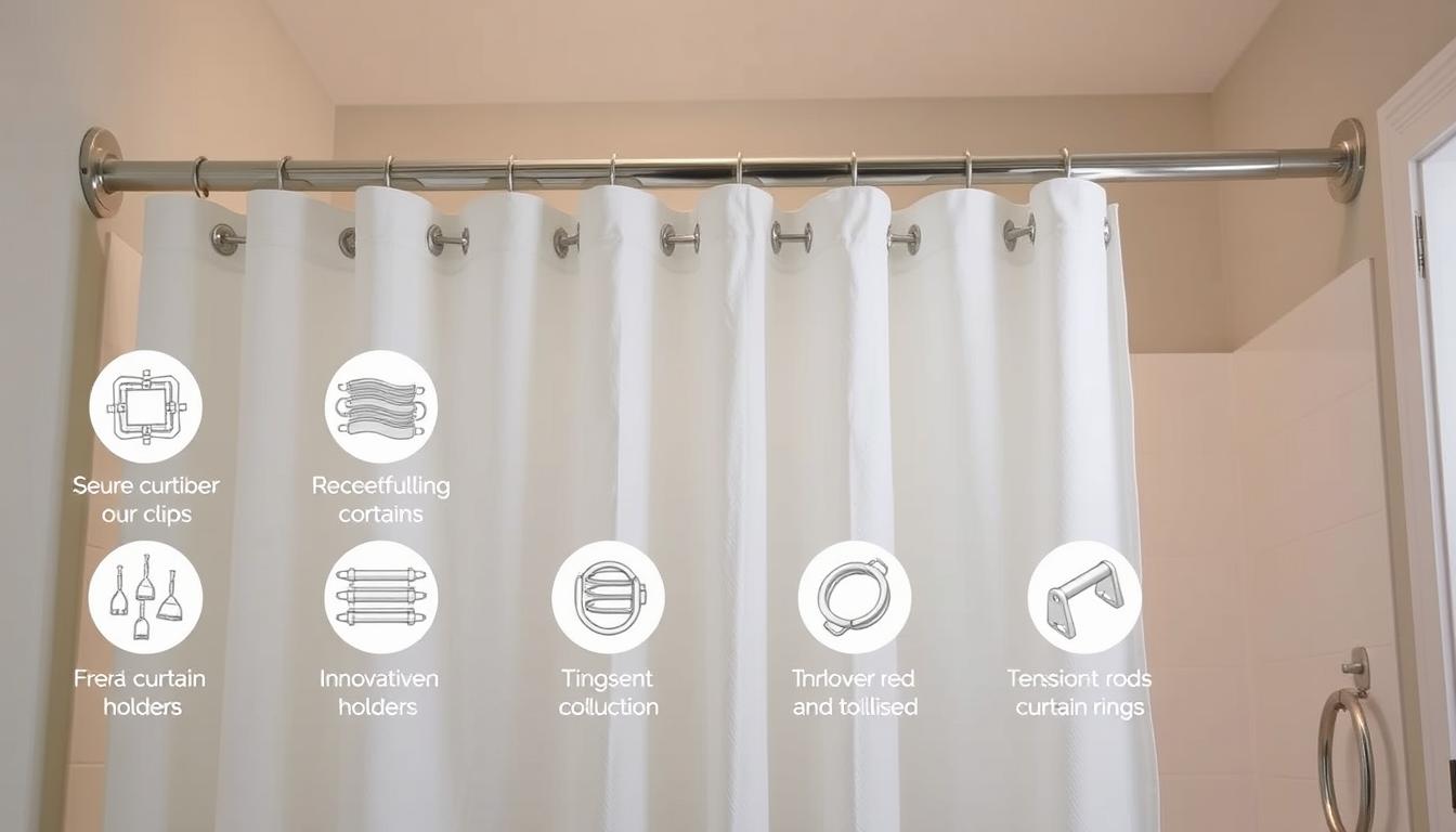 Secure shower curtain tips