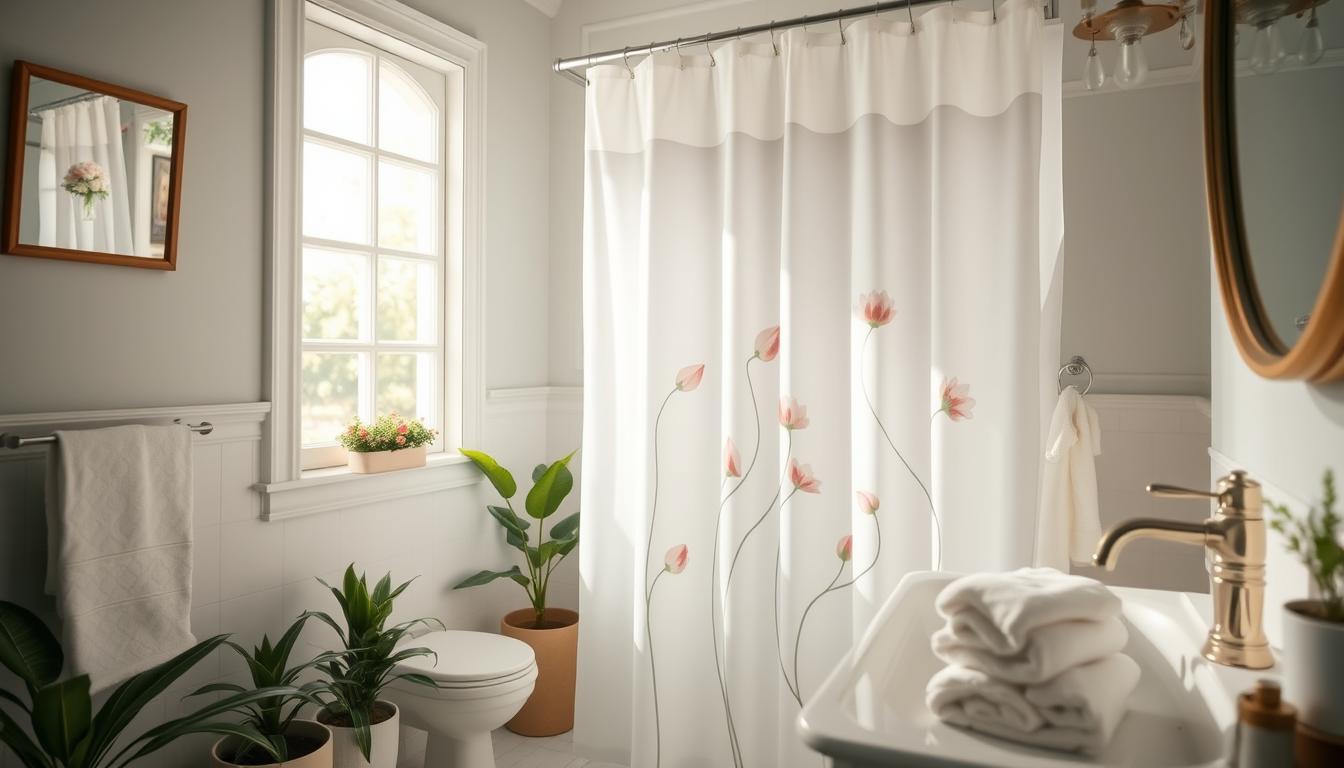 enhancing bathroom ambiance with curtains