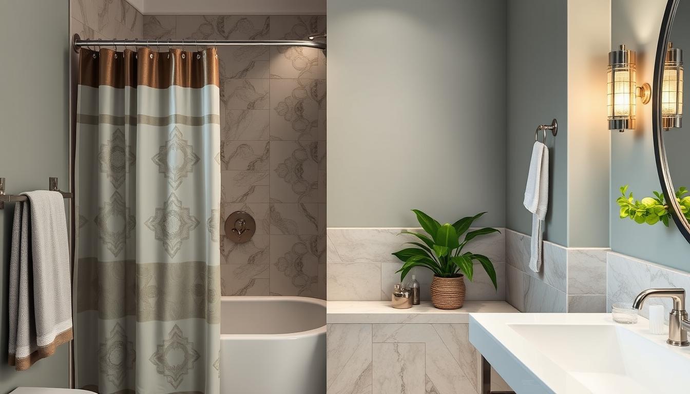 enhancing bathroom with shower curtain