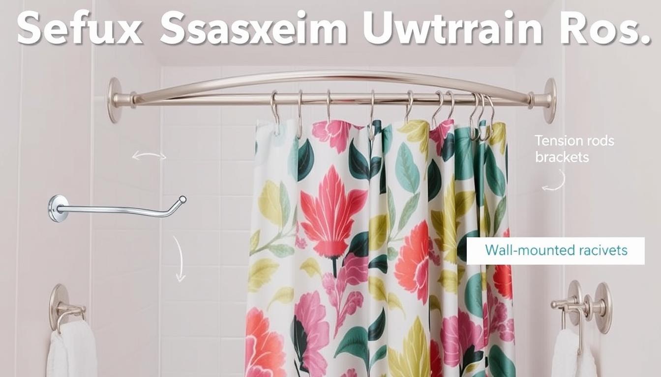 how to make shower curtain rod stay up