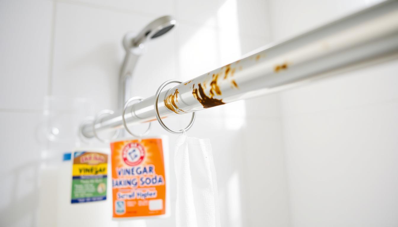 how to remove rust from shower curtain rod