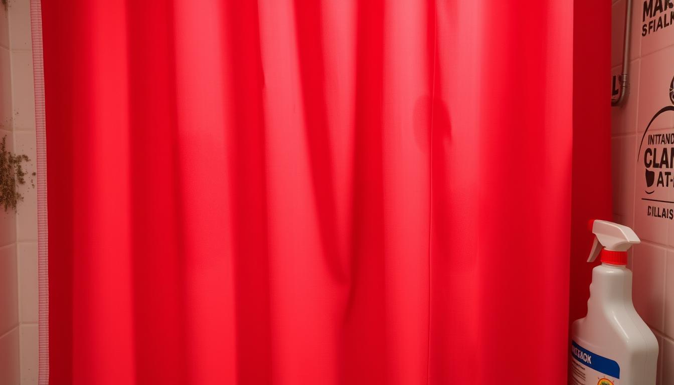 red shower curtain causes