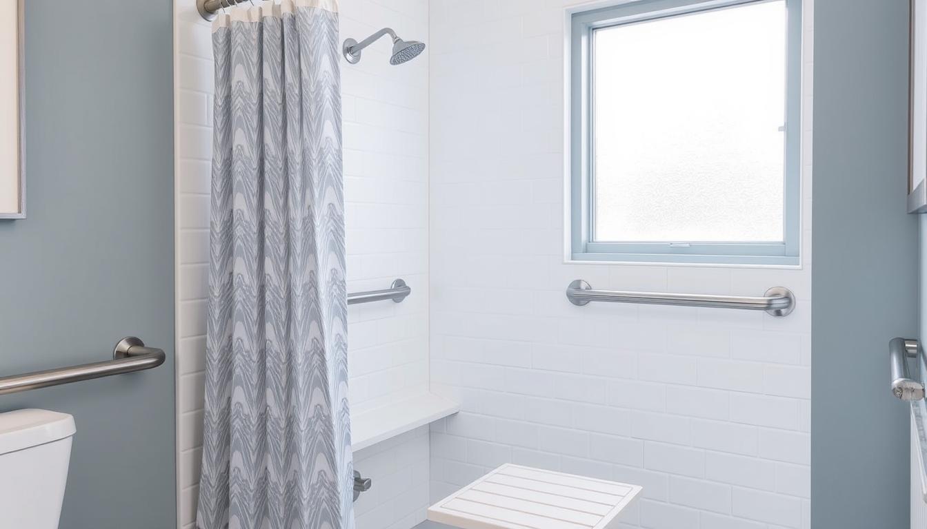 shower curtain solutions for transfer bench