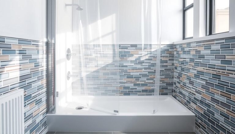 shower pan and shower curtain combination