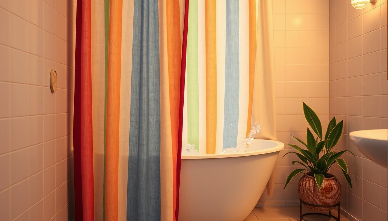 using regular curtains in the shower