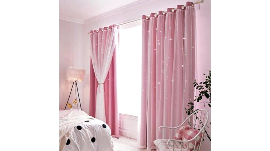 dreamy pink star curtains