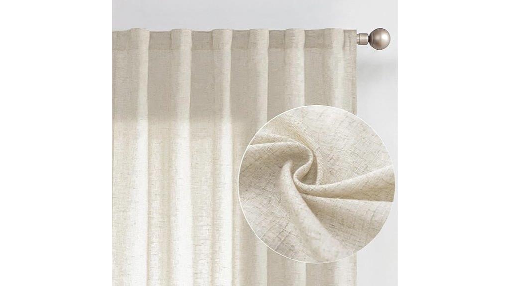 linen blend beige curtains