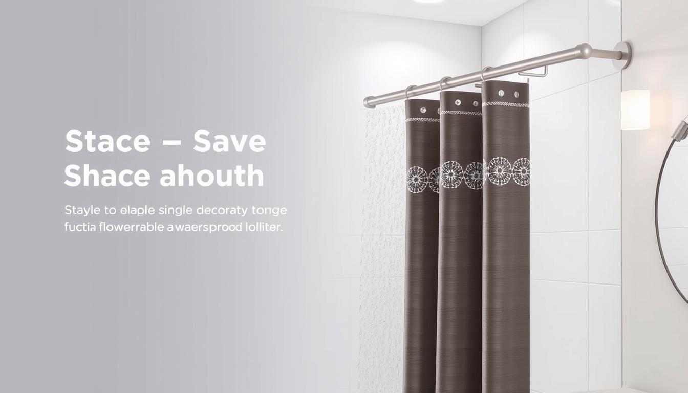 space-saving shower curtain solution