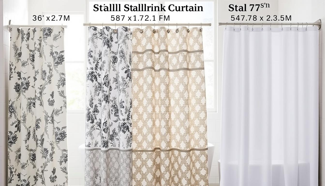 stall shower curtain size