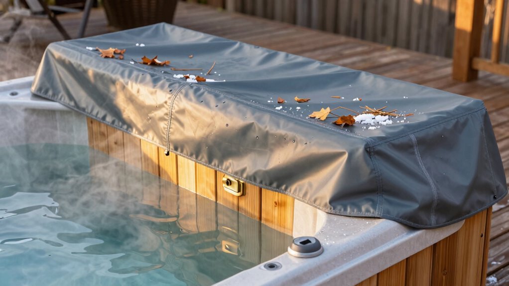 heat retaining debris blocking hot tub covers